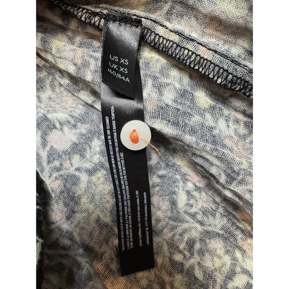 Anthropologie Floral‎ Off-The-Shoulder Mini Dress Buttondown Smocked Printed XS - Picture 7 of 10